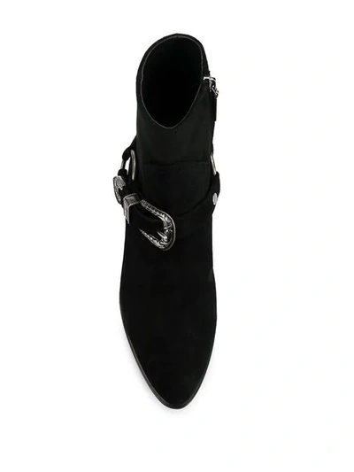 Shop Saint Laurent Campero Buckle Boots In Black