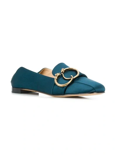Shop Charlotte Olympia Buckle Detail Mules In Green