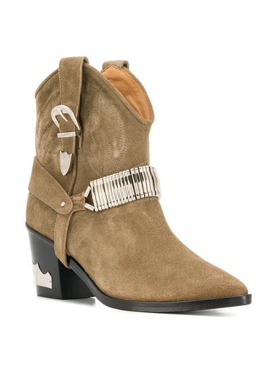 Shop Toga Cowboy Ankle Boots In Neutrals