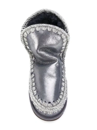 Shop Mou Stitch Embellished Boots - Grey