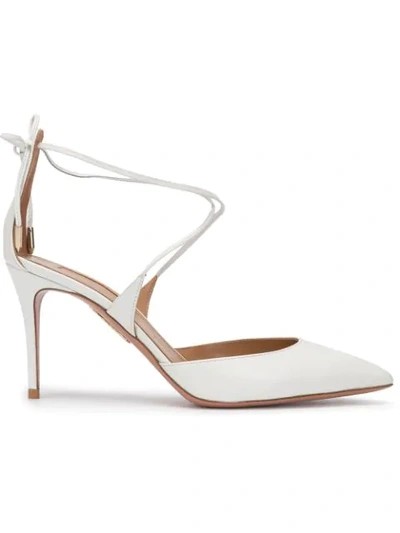 Shop Aquazzura Matilde Pumps In White