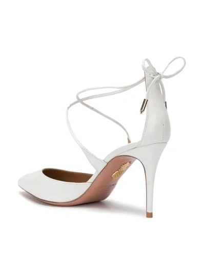 Shop Aquazzura Matilde Pumps In White