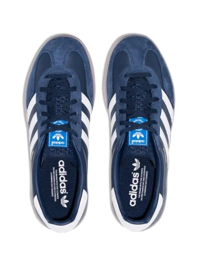 ADIDAS BLUE GAZELLE INDOOR LOW TOP LEATHER SNEAKERS - 蓝色