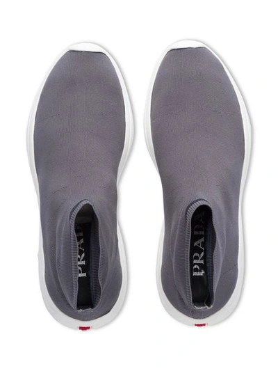 Shop Prada Sock Sneakers In Grey