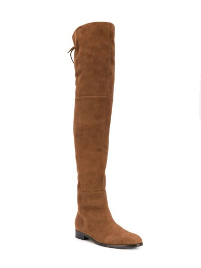 Shop Sergio Rossi Flat Over The Knee Boots - Brown