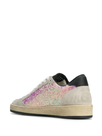 Shop Golden Goose Ball Star Sneakers In Lilac Glitter