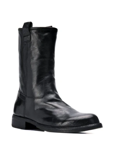 Shop Officine Creative Wrinkled-effect Ankle Boots In Black
