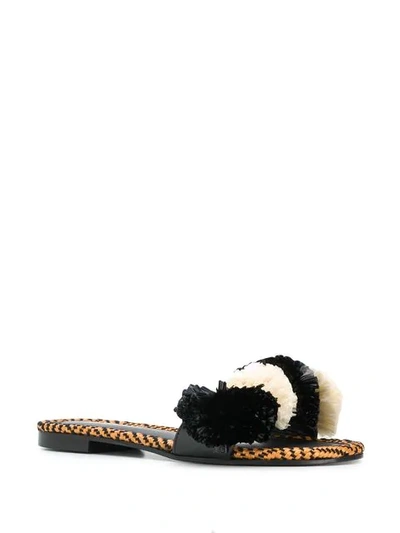 Shop Avec Modération Pompom Sandals In Black