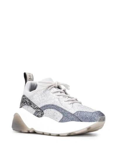 Shop Stella Mccartney Eclypse Glittered Sneakers In Silver