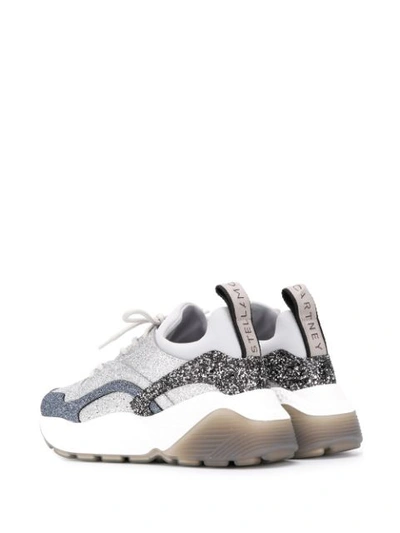 Shop Stella Mccartney Eclypse Glittered Sneakers In Silver