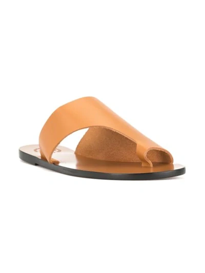 Shop Atp Atelier Toe Strap Sandal In Brown