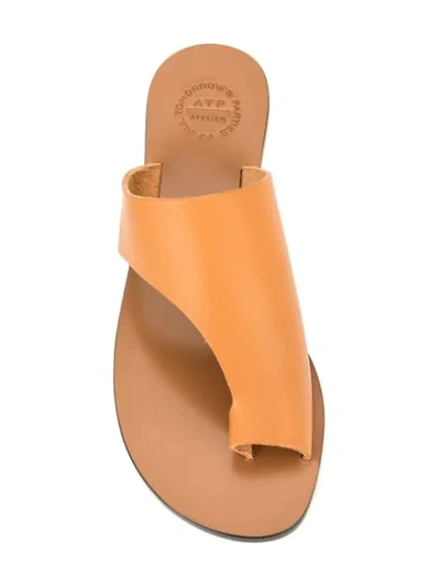 Shop Atp Atelier Toe Strap Sandal In Brown