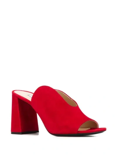 Shop Prada Cut-out Mules In F0011 Red