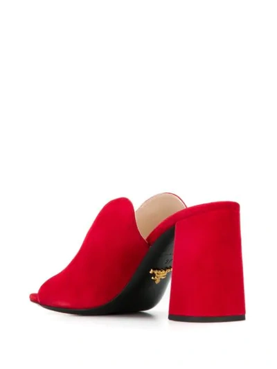 Shop Prada Cut-out Mules In F0011 Red