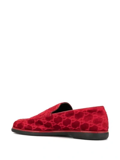 Pre-owned Gucci Gg Pattern Loafer Shoes In Red