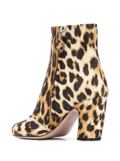 Shop Miu Miu Leopard Print Ankle Boots In Neutrals
