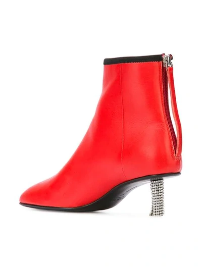 Shop Calvin Klein 205w39nyc Embellished Heel Boot In Red