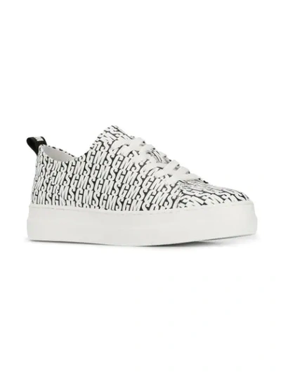 Shop Msgm Logo Sneakers In White