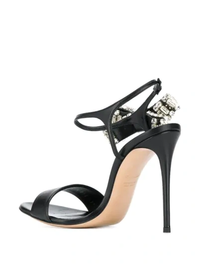 Shop Casadei Bow-embellished Sandals In Black