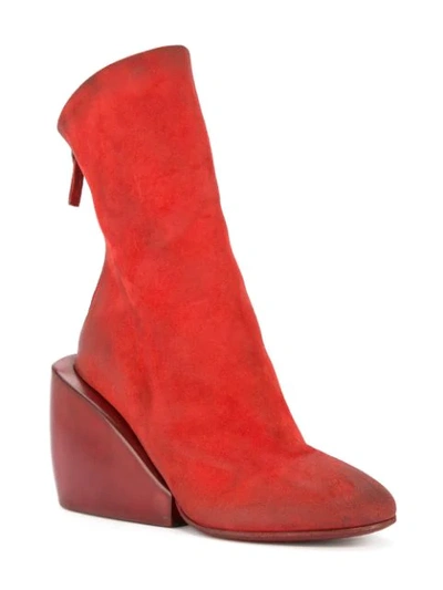 Shop Marsèll Wedge Ankle Boots In Red