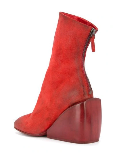 Shop Marsèll Wedge Ankle Boots In Red