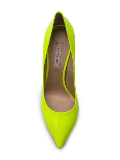 Shop Casadei Pointed Toe Pumps - Yellow