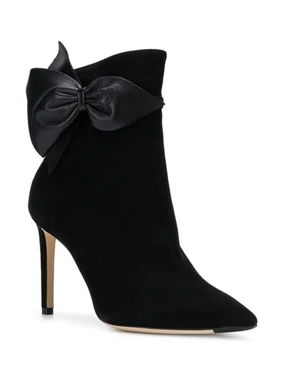 Shop Jimmy Choo Bow Ankle Boots In Black