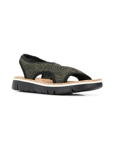 Camper Oruga Slingback Sandals In Black