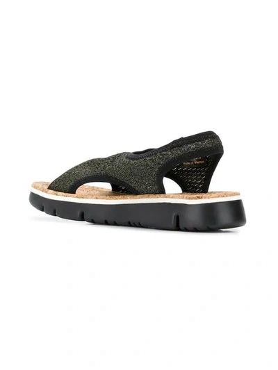 Camper Oruga Slingback Sandals In Black