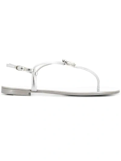 Shop Giuseppe Zanotti Hollie Crystal Sandals In Silver