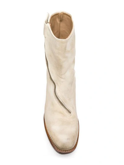 Shop Cherevichkiotvichki Goodyear Curved Zip Boots - White