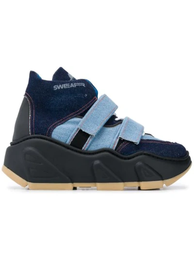 Shop Swear X Gypsy Sport Hi-top Sneakers In Blue/black/white