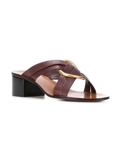 Shop Chloé Rony Mid-heel Sandals In Pink