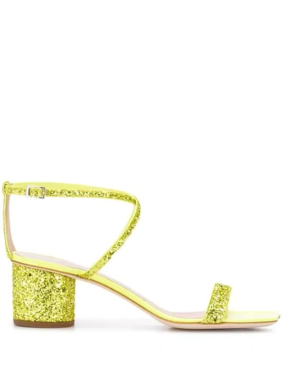 Shop Giuseppe Zanotti Tara Glitter Sandals In Yellow