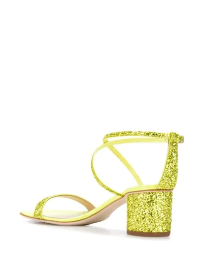 Shop Giuseppe Zanotti Tara Glitter Sandals In Yellow