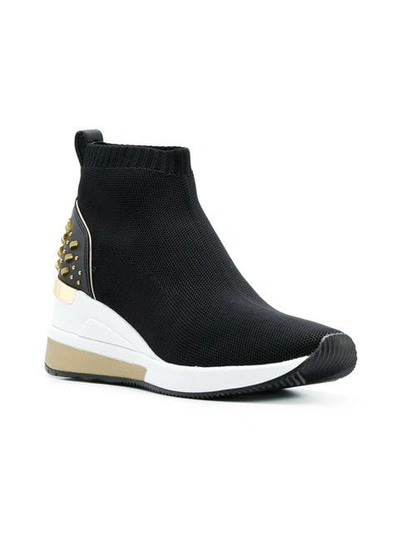 Shop Michael Michael Kors High Platform Sneakers In 001 Black