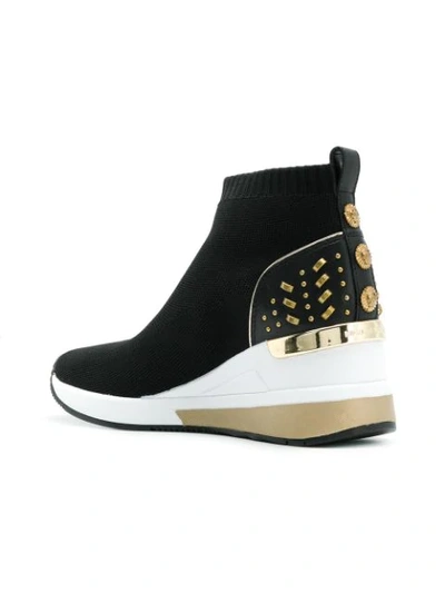 Shop Michael Michael Kors High Platform Sneakers In 001 Black