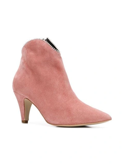 Shop Rebecca Minkoff Embellished Top Ankle Boots In Pink