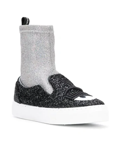 Shop Chiara Ferragni Flirting Sock Sneakers In Black