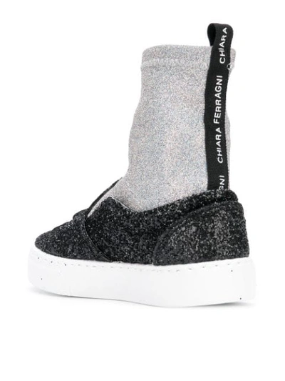Shop Chiara Ferragni Flirting Sock Sneakers In Black