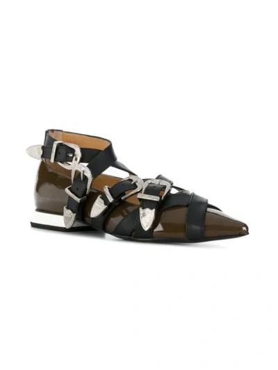 Shop Toga Pulla Multi Buckle Loafers - Brown