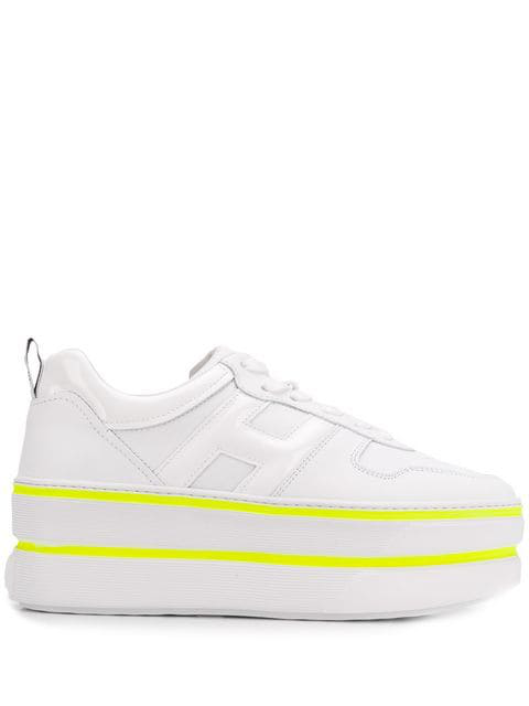 Hogan Platform Sneakers In White Modesens