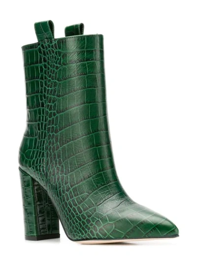 Shop Paris Texas Snakeskin Effect Ankle Boots In Green