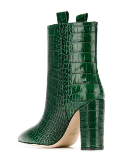 Shop Paris Texas Snakeskin Effect Ankle Boots In Green
