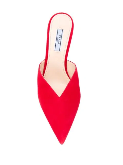 Shop Prada Low-heel Pumps In Red