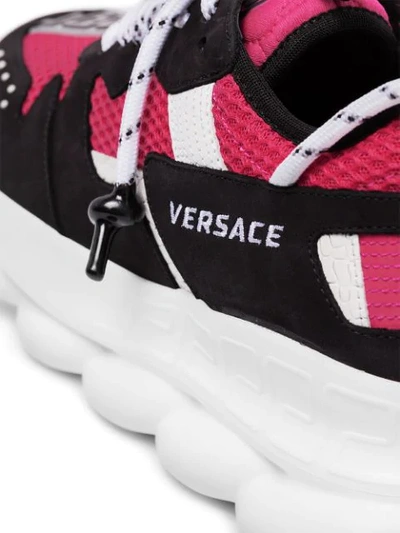 Shop Versace Chain Reaction 2 Sneakers In Black