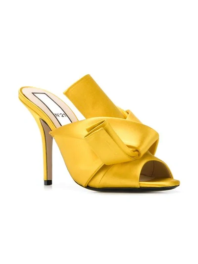 Shop N°21 Knot Detailed Mules In Yellow