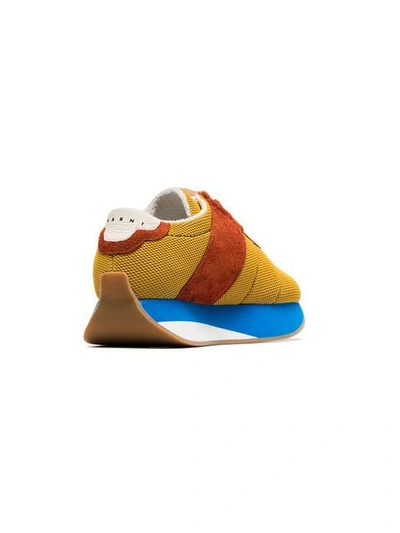 Shop Marni Multi Coloured Suede Mesh Sneakers In Multicolour