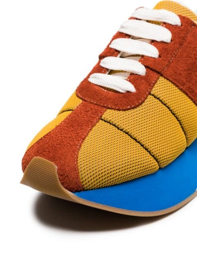 Shop Marni Multi Coloured Suede Mesh Sneakers In Multicolour