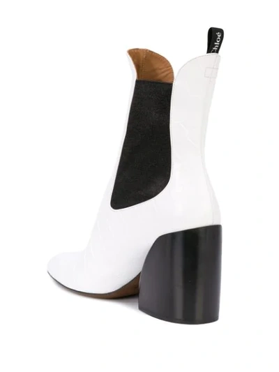 Shop Chloé Wave Ankle Boots In White